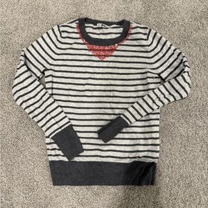 Halogen striped women’s sweater with embellishments size small